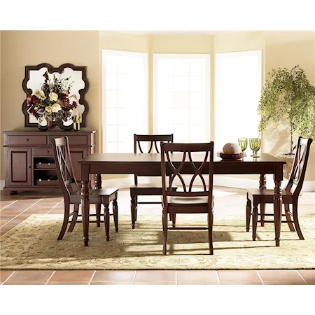 Dining Room Table and Chair Set with Fluted Shaped Legs
